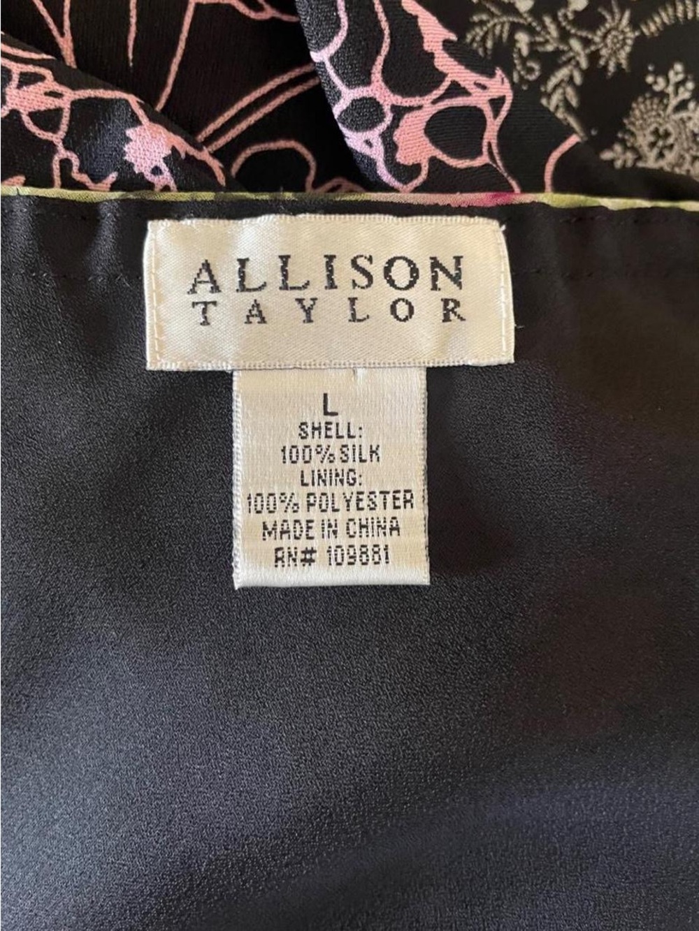 Vintage Y2K Allison Taylor 100% Silk Pink Floral Chiffon Midi Skirt Size L - Picture 2 of 4